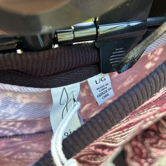 NWT Joie Womens M Burgundy Caleigh Floral Paisley Sweatshirt Crop Cotton - Picture 9 of 13